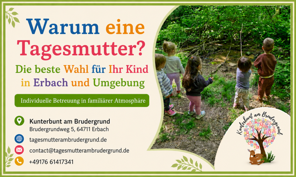 Kinder spielen in der Großtagespflege Kunterbunt am Brudergrund in Erbach