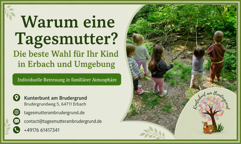 Kinder spielen in der Großtagespflege Kunterbunt am Brudergrund in Erbach